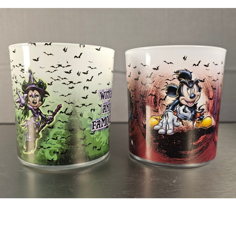 Disney Halloween Mickey Minnie Mouse Battery Candle Holder Set Witch Werewolf